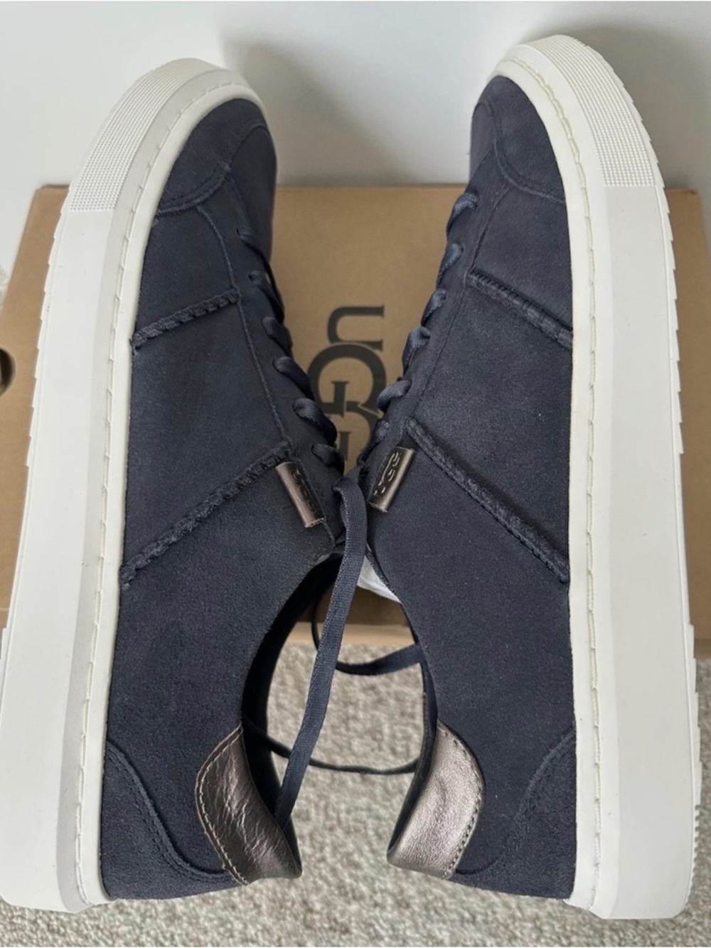 UGG Alameda Womans Navy Casual Lace Up Sneakers - Picture 2 of 4